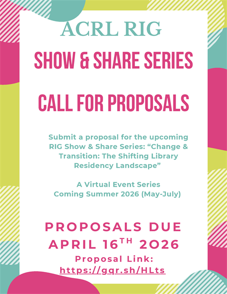RIG Show & Share Series Call for Proposals Poster